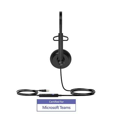 Yealink UH34 Lite Single Earpiece USB Headset With Foam Ear Cushions Teams edition