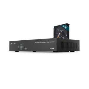 VIGI 4-channel PoE+ network video recorder.