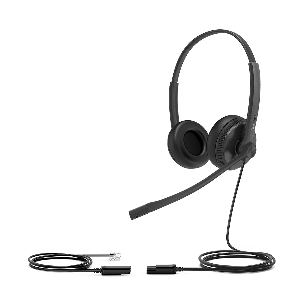 Yealink YHS34 Dual Headset With RJ-9 And Leatherette Ear Cushions