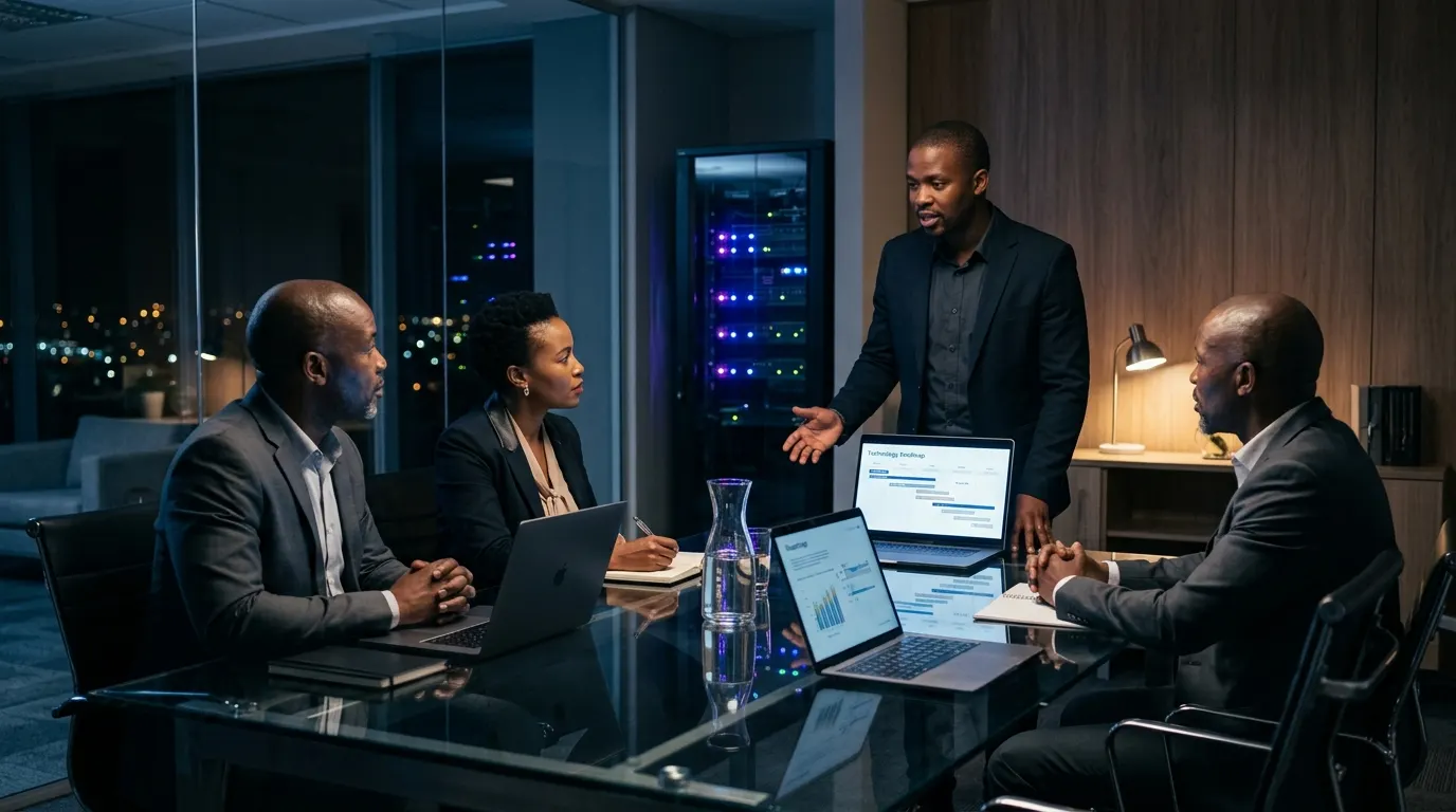 Managing Licences vs Steering Strategy: Why 20–80 Person SA Firms — generated editorial image