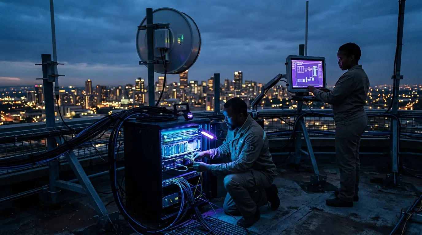 Month-End Network Stability: Balancing Firmware Updates and — generated editorial image