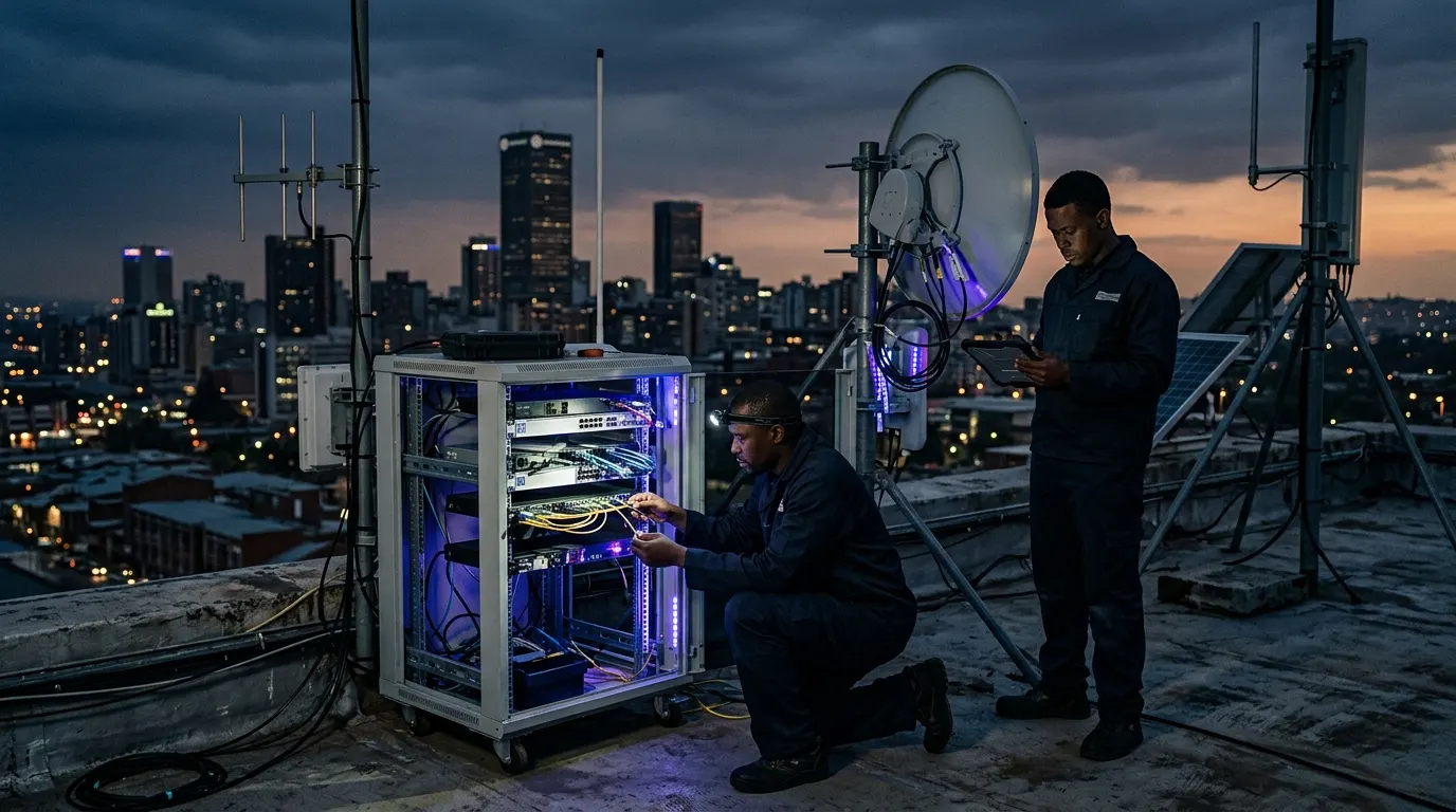 Hybrid Connectivity Monitoring: Unifying Midrand, Pretoria, and — generated editorial image